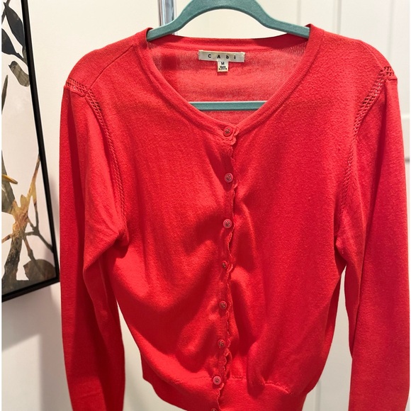 Tomato red Cabi cardigan size medium - Picture 2 of 5